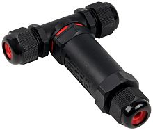 Кабельный коннектор Т-образный EKF PROxima FreeTools СМК 5PIN (0.5-1.5мм) IP68 черный картинка 